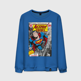 Мужской свитшот хлопок с принтом Action comics , 100% хлопок |  | Тематика изображения на принте: man | steel | superman | vdzajul | супермен | супермэн