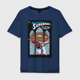 Мужская футболка хлопок Oversize с принтом The wedding в Курске, 100% хлопок | свободный крой, круглый ворот, “спинка” длиннее передней части | man | steel | superman | vdzajul | супермен | супермэн