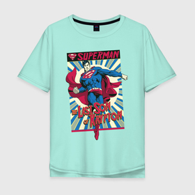 Мужская футболка хлопок Oversize с принтом The last son of Krypton в Кировске, 100% хлопок | свободный крой, круглый ворот, “спинка” длиннее передней части | Тематика изображения на принте: man | steel | superman | vdzajul | супермен | супермэн