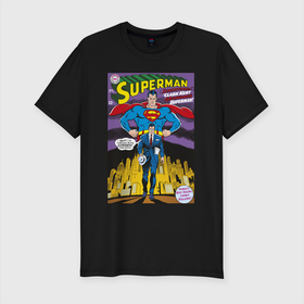 Мужская футболка премиум с принтом Clark Kent в Петрозаводске, 92% хлопок, 8% лайкра | приталенный силуэт, круглый вырез ворота, длина до линии бедра, короткий рукав | man | steel | superman | vdzajul | супермен | супермэн