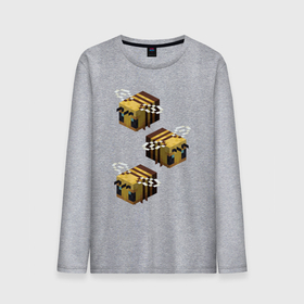 Мужской лонгслив хлопок с принтом minecraft bee в Петрозаводске, 100% хлопок |  | Тематика изображения на принте: майнкрафт | пчела