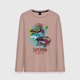 Мужской лонгслив хлопок с принтом SUPERMAN в Белгороде, 100% хлопок |  | man | steel | superman | vdzajul | супермен | супермэн