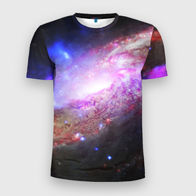 Мужская футболка 3D Slim с принтом Космическая спираль(D) в Тюмени, 100% полиэстер с улучшенными характеристиками | приталенный силуэт, круглая горловина, широкие плечи, сужается к линии бедра | galaxy | nasa | nebula | space | star | абстракция | вселенная | галактика | звезда | звезды | космический | наса | планеты