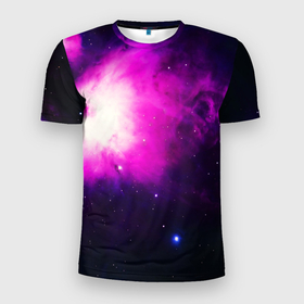 Мужская футболка 3D Slim с принтом Space(D) в Курске, 100% полиэстер с улучшенными характеристиками | приталенный силуэт, круглая горловина, широкие плечи, сужается к линии бедра | Тематика изображения на принте: galaxy | nasa | nebula | space | star | абстракция | вселенная | галактика | звезда | звезды | космический | наса | планеты
