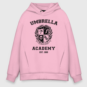 Мужское худи Oversize хлопок с принтом The Umbrella Academy в Тюмени, френч-терри — 70% хлопок, 30% полиэстер. Мягкий теплый начес внутри —100% хлопок | боковые карманы, эластичные манжеты и нижняя кромка, капюшон на магнитной кнопке | the umbrella academy | umbrella | академия амбрелла | амбрелла | герб | зонтик