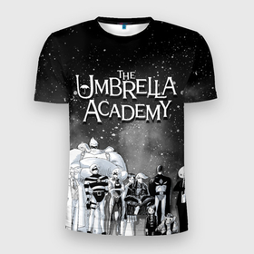 Мужская футболка 3D спортивная с принтом The Umbrella Academy , 100% полиэстер с улучшенными характеристиками | приталенный силуэт, круглая горловина, широкие плечи, сужается к линии бедра | the umbrella academy | umbrella | академия амбрелла | амбрелла | герб | зонтик