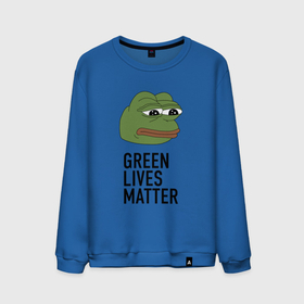 Мужской свитшот хлопок с принтом Green Lives Matter , 100% хлопок |  | black lives matter | blacklivesmatter | pepe | pepe frog | лягушка пепе | пепе | пеппе
