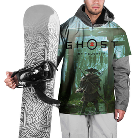 Накидка на куртку 3D с принтом Ghost of Tsushima  в Санкт-Петербурге, 100% полиэстер |  | Тематика изображения на принте: games | ghost of tsushima | ronin | samurai | игры | призрак цусимы | ронин | самурай