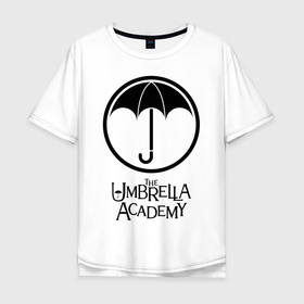 Мужская футболка хлопок Oversize с принтом Академия Амбрелла , 100% хлопок | свободный крой, круглый ворот, “спинка” длиннее передней части | the umbrella academy | umbrella | академия амбрелла | амбрелла | герб | зонтик