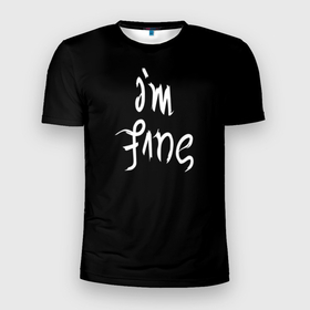 Мужская футболка 3D Slim с принтом I am fine в Белгороде, 100% полиэстер с улучшенными характеристиками | приталенный силуэт, круглая горловина, широкие плечи, сужается к линии бедра | bts | bts i am fine | hoseok | j hope | jimin | jin | jk | jungkook | namjoon | rm | suga | taehyung | v | yoongi | бантан | бтс | бтс камбэк | бтс я в порядке | ви | джей кей | джей хоуп | джин | намджун | рм | тэхен | чг | чимин | чон хосок | ч