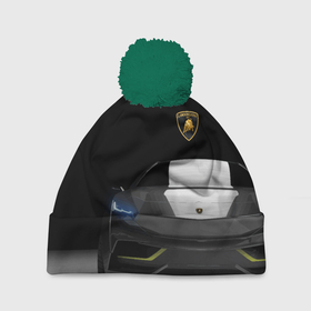 Шапка 3D c помпоном с принтом Lamborghini URUS в Тюмени, 100% полиэстер | универсальный размер, печать по всей поверхности изделия | bolide | car | italy | lamborghini | motorsport | power.prestige | автомобиль | автоспорт | болид | италия | ламборгини | мощь | престиж