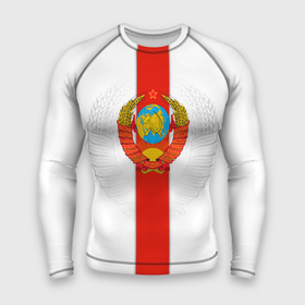 Мужской рашгард 3D с принтом СССР в Ханты-Майнсийске,  |  | ussr | герб | звезда | коммунист | комсомол | кпсс | красный | ленин | лого | логотип | молот | надпись | патриот | республик | ретро | рсфср | серп | символ | снг | советский | советских | социалистических