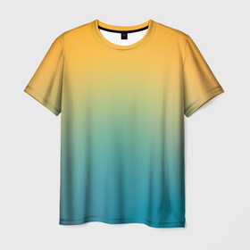 Мужская футболка 3D с принтом Мягкий летний градиент в Курске, 100% полиэфир | прямой крой, круглый вырез горловины, длина до линии бедер | градиент | для всех | желтый | зеленый | летний | на каждый день | обычный | переход | повседневный | яркий