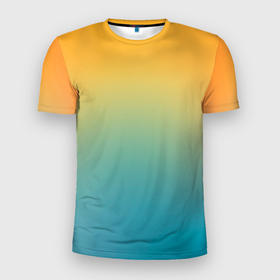 Мужская футболка 3D спортивная с принтом Мягкий летний градиент в Петрозаводске, 100% полиэстер с улучшенными характеристиками | приталенный силуэт, круглая горловина, широкие плечи, сужается к линии бедра | градиент | для всех | желтый | зеленый | летний | на каждый день | обычный | переход | повседневный | яркий