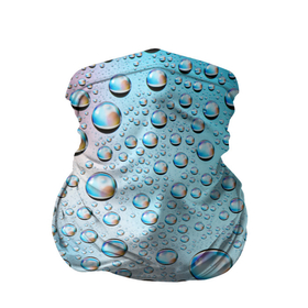 Бандана-труба 3D с принтом Капли голубой роса стекло вода в Белгороде, 100% полиэстер, ткань с особыми свойствами — Activecool | плотность 150‒180 г/м2; хорошо тянется, но сохраняет форму | Тематика изображения на принте: вода | градиент | для всех | дождь | капли | летний | на каждый день | обычный | окно | поверхность | повседневный | размытость | роса | стекло