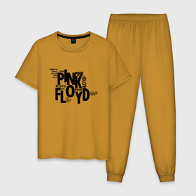 Мужская пижама хлопок с принтом PINK FLOYD в Белгороде, 100% хлопок | брюки и футболка прямого кроя, без карманов, на брюках мягкая резинка на поясе и по низу штанин
 | floyd | pink | rock | группа | музыка | пинк | рок | флойд