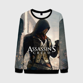 Мужской свитшот 3D с принтом Assassin s Creed в Тюмени, 100% полиэстер с мягким внутренним слоем | круглый вырез горловины, мягкая резинка на манжетах и поясе, свободная посадка по фигуре | asasins | slayer | асасин | ассасин крид | ассассин | тамплиеры