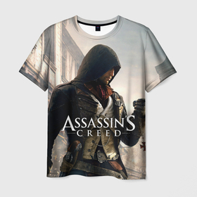 Мужская футболка 3D с принтом Assassin s Creed в Петрозаводске, 100% полиэфир | прямой крой, круглый вырез горловины, длина до линии бедер | asasins | slayer | асасин | ассасин крид | ассассин | тамплиеры