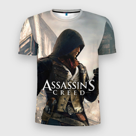 Мужская футболка 3D Slim с принтом Assassin s Creed в Екатеринбурге, 100% полиэстер с улучшенными характеристиками | приталенный силуэт, круглая горловина, широкие плечи, сужается к линии бедра | asasins | slayer | асасин | ассасин крид | ассассин | тамплиеры