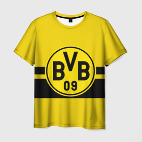 Мужская футболка 3D с принтом BORUSSIA DORTMUND , 100% полиэфир | прямой крой, круглый вырез горловины, длина до линии бедер | borussia | bundesliga | football | germani | sport | бундеслига | германия | желтый | логотип | спорт | футбол