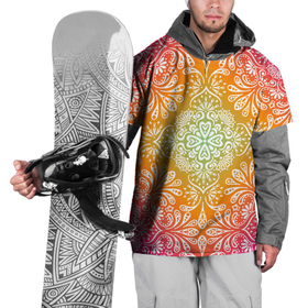 Накидка на куртку 3D с принтом Цветочный узор в Санкт-Петербурге, 100% полиэстер |  | Тематика изображения на принте: pattern | runes | знаки | иероглифы | орнамент | руны | символы | узор | фигуры