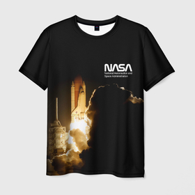 Мужская футболка 3D с принтом NASA в Тюмени, 100% полиэфир | прямой крой, круглый вырез горловины, длина до линии бедер | nasa | national aeronautics and space administration | space | spaceman | космонавт | космонафт | космос | наса
