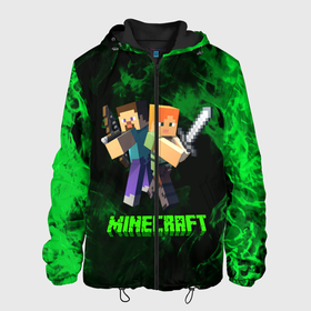 Мужская куртка 3D с принтом Minecraft   Майнкрфт в Екатеринбурге, ткань верха — 100% полиэстер, подклад — флис | прямой крой, подол и капюшон оформлены резинкой с фиксаторами, два кармана без застежек по бокам, один большой потайной карман на груди. Карман на груди застегивается на липучку | craft | creeper | dungeon | dungeons | earth | game | logo | mine | minecraft | mobile | online | дунгеонс | земля | зомби | игра | крипер | лого | майкрафт | майнкрафт | мобайл | онлайн | подземелье | подземелья