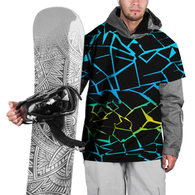 Накидка на куртку 3D с принтом НЕОНОВЫЙ ГРАДИЕНТ в Санкт-Петербурге, 100% полиэстер |  | Тематика изображения на принте: геометрия | градиент | лед | молнии | неон | пестрый | полосы | разлом | синий | спортивный | стекло | текстура