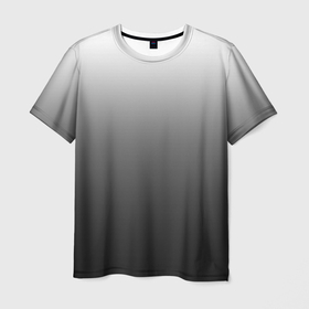 Мужская футболка 3D с принтом Черно белый градиент , 100% полиэфир | прямой крой, круглый вырез горловины, длина до линии бедер | Тематика изображения на принте: градиент. белый. черный. casual.
