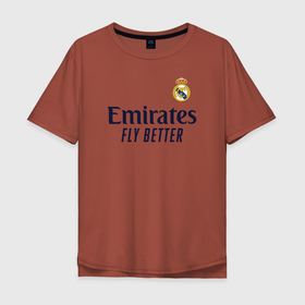 Мужская футболка хлопок Oversize с принтом Real Madrid 2020 2021 в Белгороде, 100% хлопок | свободный крой, круглый ворот, “спинка” длиннее передней части | 2021 | benzema | hazard | madrid | ramos | real | джерси | мадрид | реал | форма