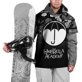Накидка на куртку 3D с принтом Академия Амбрелла , 100% полиэстер |  | Тематика изображения на принте: the umbrella academy | umbrella | академия амбрелла | амбрелла | герб | зонтик | комиксы