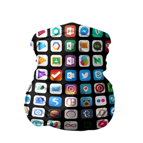 Бандана-труба 3D с принтом Iphone and Apps Icons в Екатеринбурге, 100% полиэстер, ткань с особыми свойствами — Activecool | плотность 150‒180 г/м2; хорошо тянется, но сохраняет форму | Тематика изображения на принте: android | apk | apps | icon | iphone | iphone and apps icons | social | айфон | андроид | значок | приложение