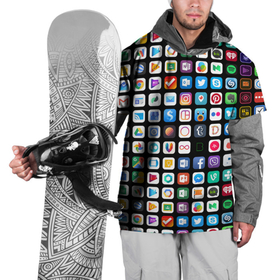 Накидка на куртку 3D с принтом Iphone and Apps Icons в Тюмени, 100% полиэстер |  | Тематика изображения на принте: android | apk | apps | icon | iphone | iphone and apps icons | social | айфон | андроид | значок | приложение