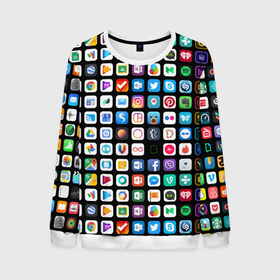 Мужской свитшот 3D с принтом Iphone and Apps Icons , 100% полиэстер с мягким внутренним слоем | круглый вырез горловины, мягкая резинка на манжетах и поясе, свободная посадка по фигуре | android | apk | apps | icon | iphone | iphone and apps icons | social | айфон | андроид | значок | приложение