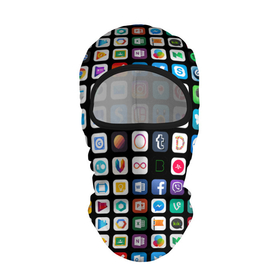 Балаклава 3D с принтом Iphone and Apps Icons в Екатеринбурге, 100% полиэстер, ткань с особыми свойствами — Activecool | плотность 150–180 г/м2; хорошо тянется, но при этом сохраняет форму. Закрывает шею, вокруг отверстия для глаз кайма. Единый размер | Тематика изображения на принте: android | apk | apps | icon | iphone | iphone and apps icons | social | айфон | андроид | значок | приложение
