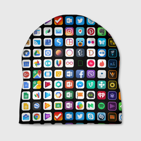 Шапка 3D с принтом Iphone and Apps Icons , 100% полиэстер | универсальный размер, печать по всей поверхности изделия | android | apk | apps | icon | iphone | iphone and apps icons | social | айфон | андроид | значок | приложение