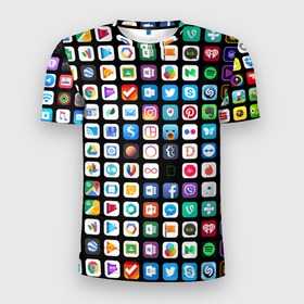 Мужская футболка 3D спортивная с принтом Iphone and Apps Icons , 100% полиэстер с улучшенными характеристиками | приталенный силуэт, круглая горловина, широкие плечи, сужается к линии бедра | android | apk | apps | icon | iphone | iphone and apps icons | social | айфон | андроид | значок | приложение