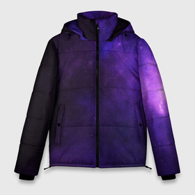Мужская зимняя куртка 3D с принтом Фиолетовая звезда в Новосибирске, верх — 100% полиэстер; подкладка — 100% полиэстер; утеплитель — 100% полиэстер | длина ниже бедра, свободный силуэт Оверсайз. Есть воротник-стойка, отстегивающийся капюшон и ветрозащитная планка. 

Боковые карманы с листочкой на кнопках и внутренний карман на молнии. | арт | звезда | звёзды | карлик | космос | облако | синий | сияние | темный | фиолетовый | черный | яркая | яркие цвета