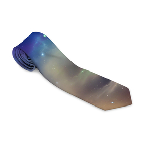 Галстук 3D с принтом Космическое сияние в Тюмени, 100% полиэстер | Длина 148 см; Плотность 150-180 г/м2 | Тематика изображения на принте: арт | желтый | звёзды | зелёный | космос | красный | облако | оранжевый | синий | сияние | фиолетовый | яркие цвета