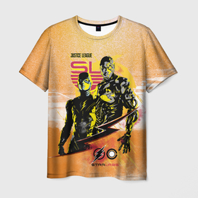 Мужская футболка 3D с принтом 1 в Белгороде, 100% полиэфир | прямой крой, круглый вырез горловины, длина до линии бедер | cyborg | flash | justice league movie | vdpartat | киборг | лига справедливости | текстура | флеш