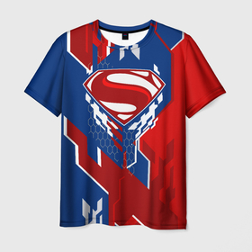 Мужская футболка 3D с принтом Знак Супермен в Екатеринбурге, 100% полиэфир | прямой крой, круглый вырез горловины, длина до линии бедер | justice league movie | superman logo | vdpartat | геометрия | знаки | лига справедливости | логотипы | символы | супермен