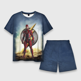 Мужской костюм с шортами 3D с принтом The Flash ,  |  | justice league movie | the flash | знаки vdpartat | лига справедливости | символы | супер герои | флэш