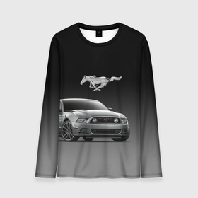 Мужской лонгслив 3D с принтом Mustang в Петрозаводске, 100% полиэстер | длинные рукава, круглый вырез горловины, полуприлегающий силуэт | car | hoofs | horse | mane | motorsport | mustang | power | prestige | tail | usa | автомобиль | автоспорт | грива | конь | копыта | лошадь | мощь | мустанг | престиж | сша | хвост