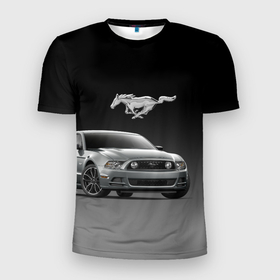 Мужская футболка 3D Slim с принтом Mustang в Екатеринбурге, 100% полиэстер с улучшенными характеристиками | приталенный силуэт, круглая горловина, широкие плечи, сужается к линии бедра | car | hoofs | horse | mane | motorsport | mustang | power | prestige | tail | usa | автомобиль | автоспорт | грива | конь | копыта | лошадь | мощь | мустанг | престиж | сша | хвост
