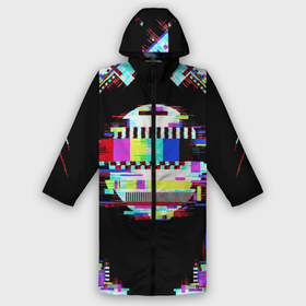 Дождевик унисекс 3D с принтом Glitch VHS в городе Новоалтайск,  |  | glitch | rgb | vhs | помехи | разноцветный | шум