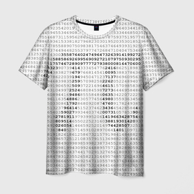 Мужская футболка 3D с принтом Число пи в Петрозаводске, 100% полиэфир | прямой крой, круглый вырез горловины, длина до линии бедер | математика | цифры | числа | числопи