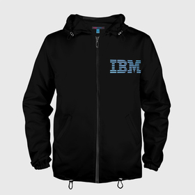 Мужская ветровка 3D с принтом IBM Company в Белгороде, 100% полиэстер | подол и капюшон оформлены резинкой с фиксаторами, два кармана без застежек по бокам, один потайной карман на груди | company | ibm | it | logo | айбиэм | компьютеры | лого