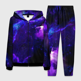 Мужской костюм 3D с принтом Космическое небо в Екатеринбурге, 100% полиэстер | Манжеты и пояс оформлены тканевой резинкой, двухслойный капюшон со шнурком для регулировки, карманы спереди | арт | звёзды | иний | космос | облако | розовый | сияние | тёмный | туманность | фиолоетовый | черный | яркие цвета