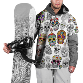 Накидка на куртку 3D с принтом Мексиканский праздник в Тюмени, 100% полиэстер |  | Тематика изображения на принте: мексика | потерялся | праздник | тату | татуировки | череп | черепа