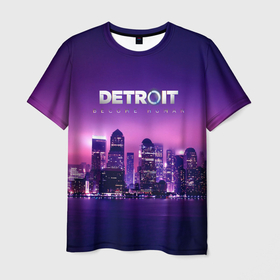 Мужская футболка 3D с принтом Detroit Become Human(S) в Новосибирске, 100% полиэфир | прямой крой, круглый вырез горловины, длина до линии бедер | android | connor | detroit become human | game | rk 800 | urban | будущее | город | детроит | игры | мир | роботы | технологии